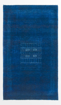 Gabbeh Tæppe - Loribaft Persisk - 132 x 75 cm - mørkeblå