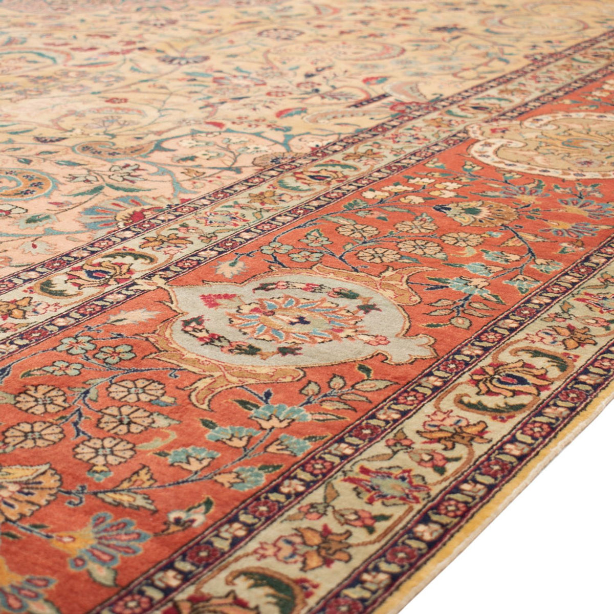 Tabriz - 50 Raj Tæppe 350x486cm - Persisk tæppe - beige