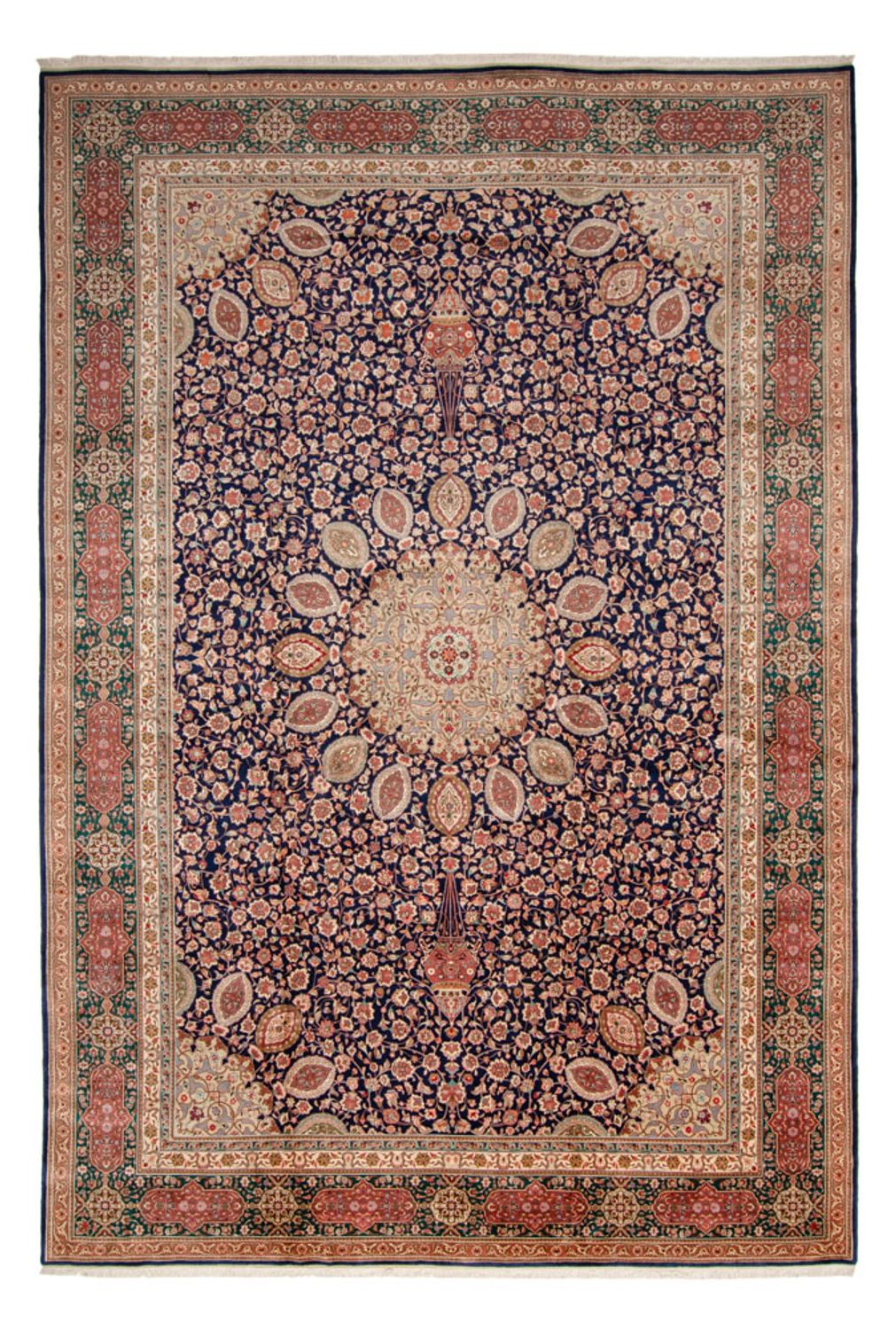 Persisk tæppe - Tabriz - Royal - 517 x 352 cm - mørkeblå