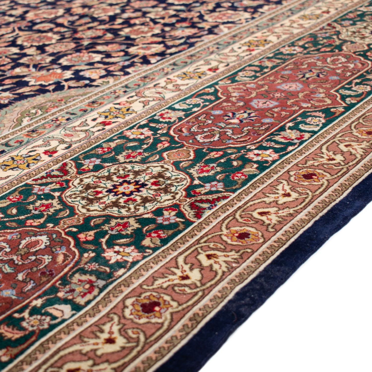Persisk tæppe - Tabriz - Royal - 517 x 352 cm - mørkeblå