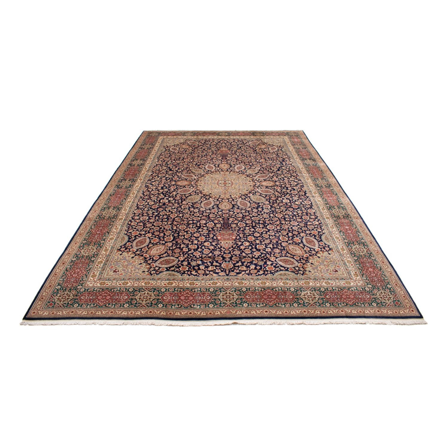 Persisk tæppe - Tabriz - Royal - 517 x 352 cm - mørkeblå