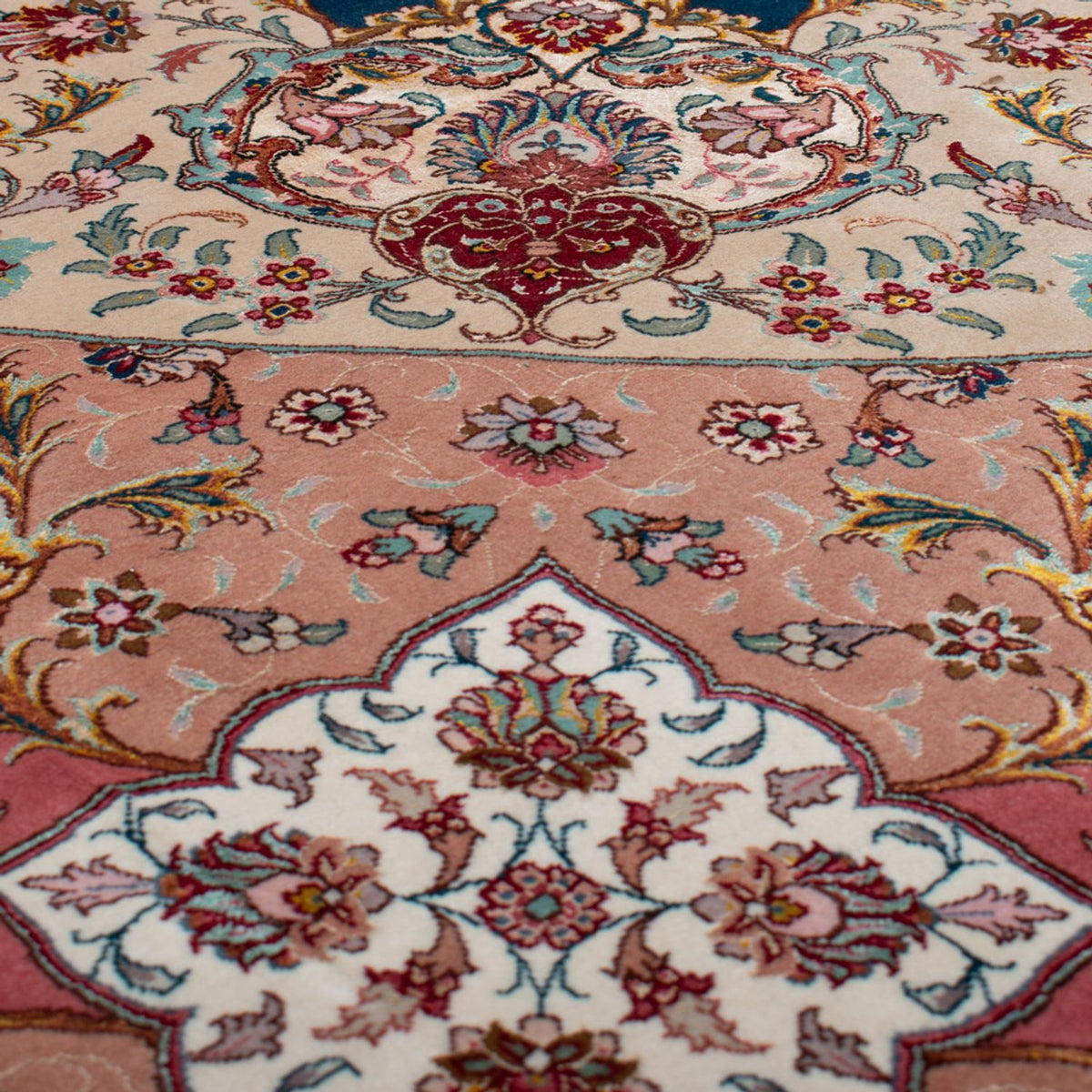 Persisk tæppe - Tabriz - Premium rundt  - 500 x 500 cm - blå