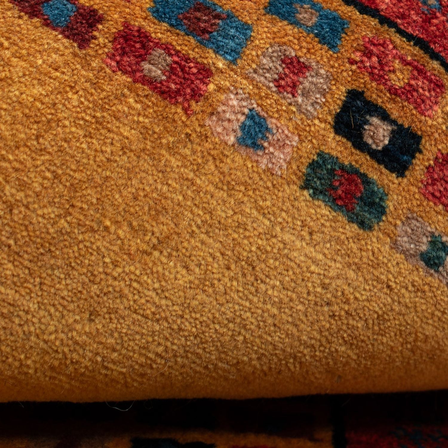 Gabbeh Teppich - Loribaft Perser - 118 x 84 cm - gold