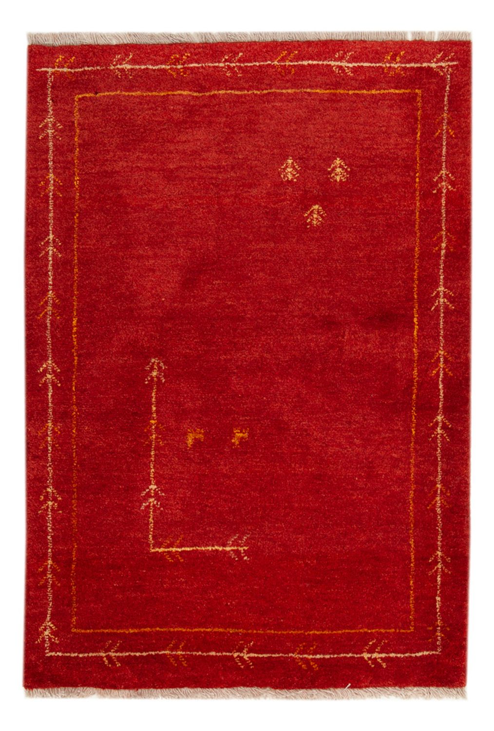 Gabbeh Tæppe - Loribaft Persisk - 126 x 85 cm - rød