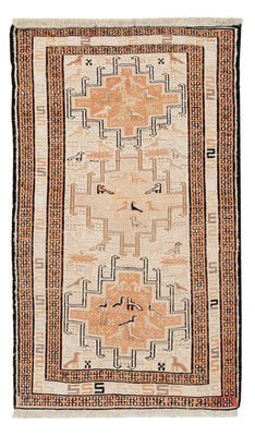 Kelim-tæppe - orientalsk - 107 x 63 cm - beige