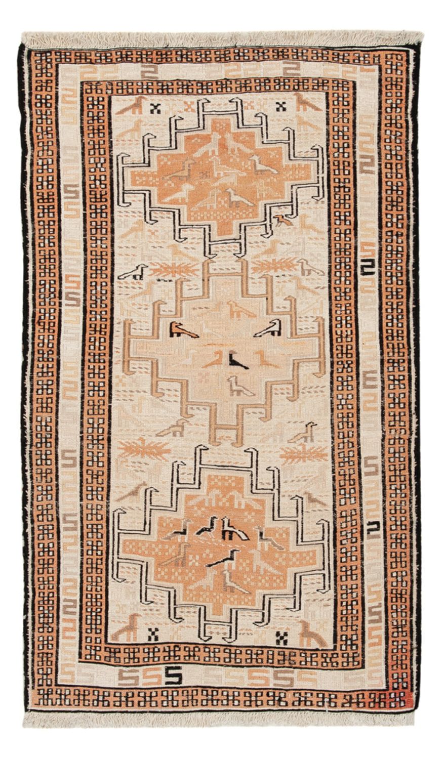 Kelim-tæppe - orientalsk - 107 x 63 cm - beige