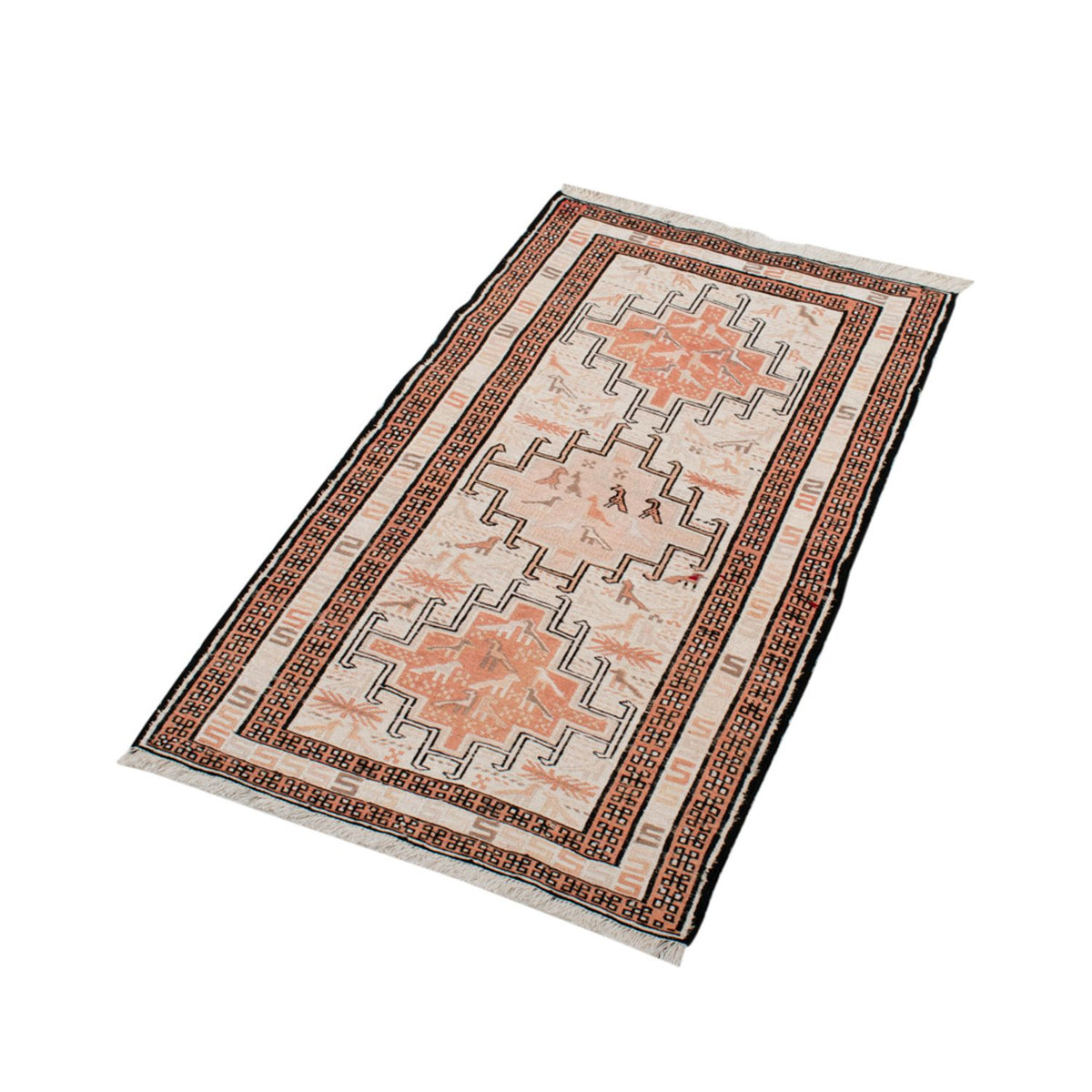 Kelim-tæppe - orientalsk - 103 x 62 cm - beige