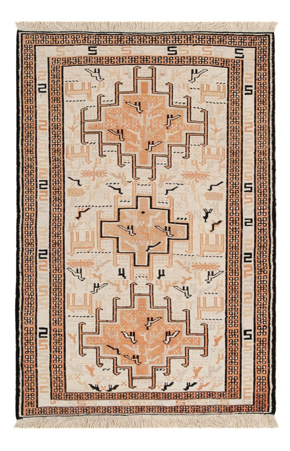 Kelim-tæppe - orientalsk - 101 x 65 cm - beige