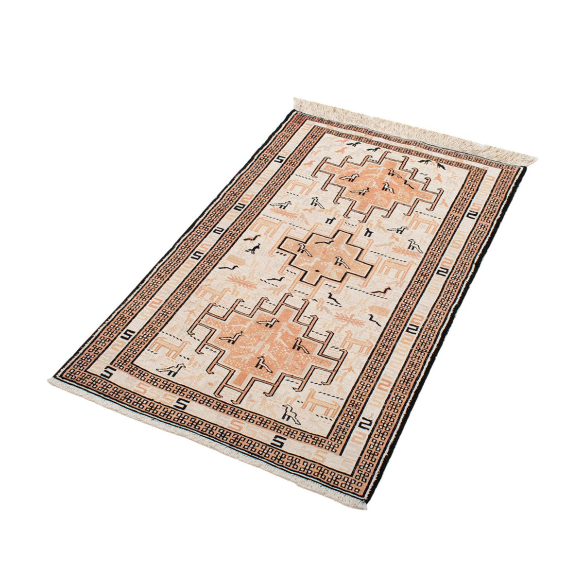 Kelim-tæppe - orientalsk - 101 x 65 cm - beige