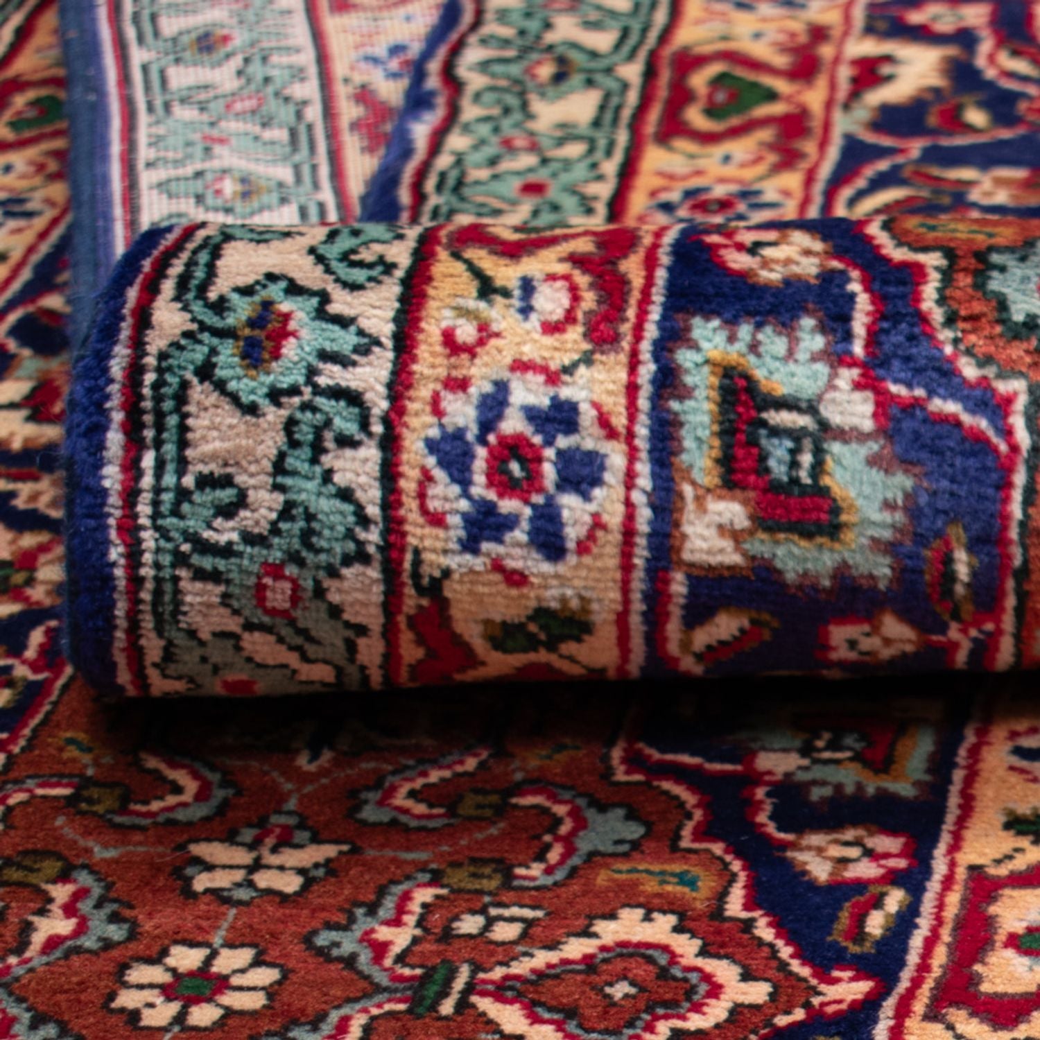Persisk tæppe - Tabriz - 440 x 354 cm - mørkeblå
