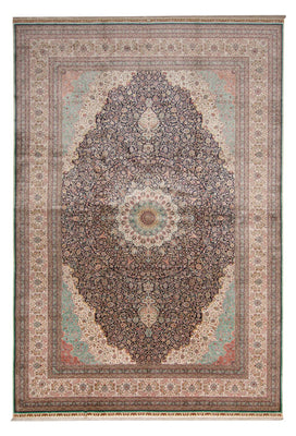 Silketæppe - China Silk - Royal - 552 x 370 cm - mørkeblå