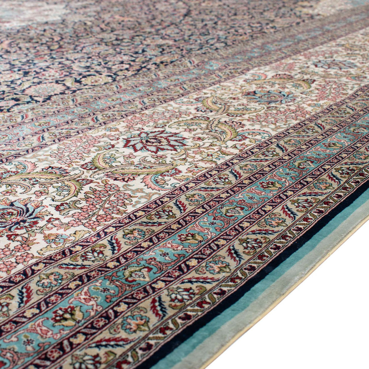 Silketæppe - China Silk - Royal - 552 x 370 cm - mørkeblå