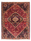 Shiraz Tæppe 125x160cm - Persisk tæppe - Rektangulær / Mørkerød / 125 x 160 cm Rektangulær