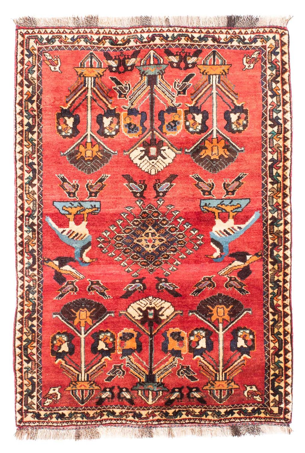 Persisk tæppe - Nomadisk - 168 x 112 cm - mørkerød