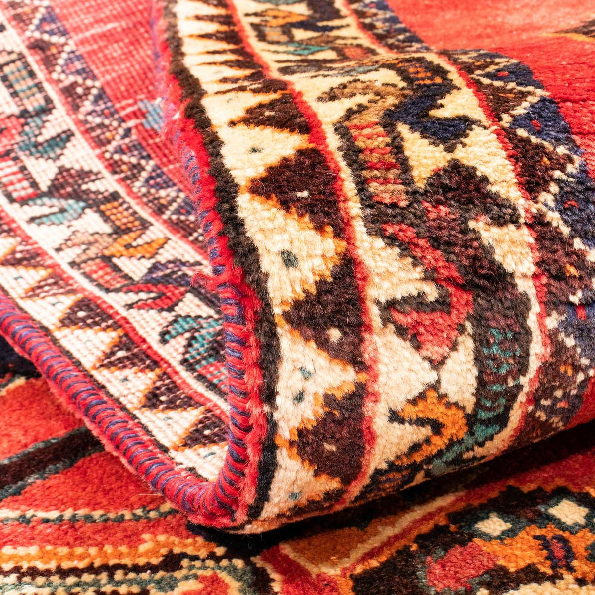 Persisk tæppe - Nomadisk - 168 x 112 cm - mørkerød