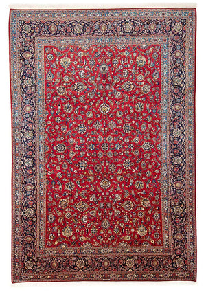 Persisk tæppe - Keshan - 432 x 325 cm - rød