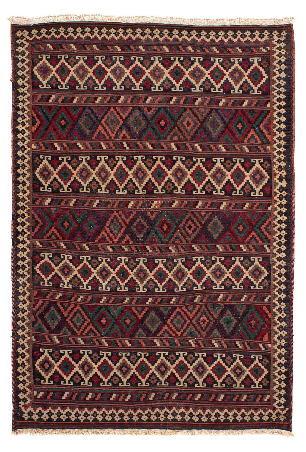 Kelim-tæppe - orientalsk - 244 x 172 cm - flerfarvet