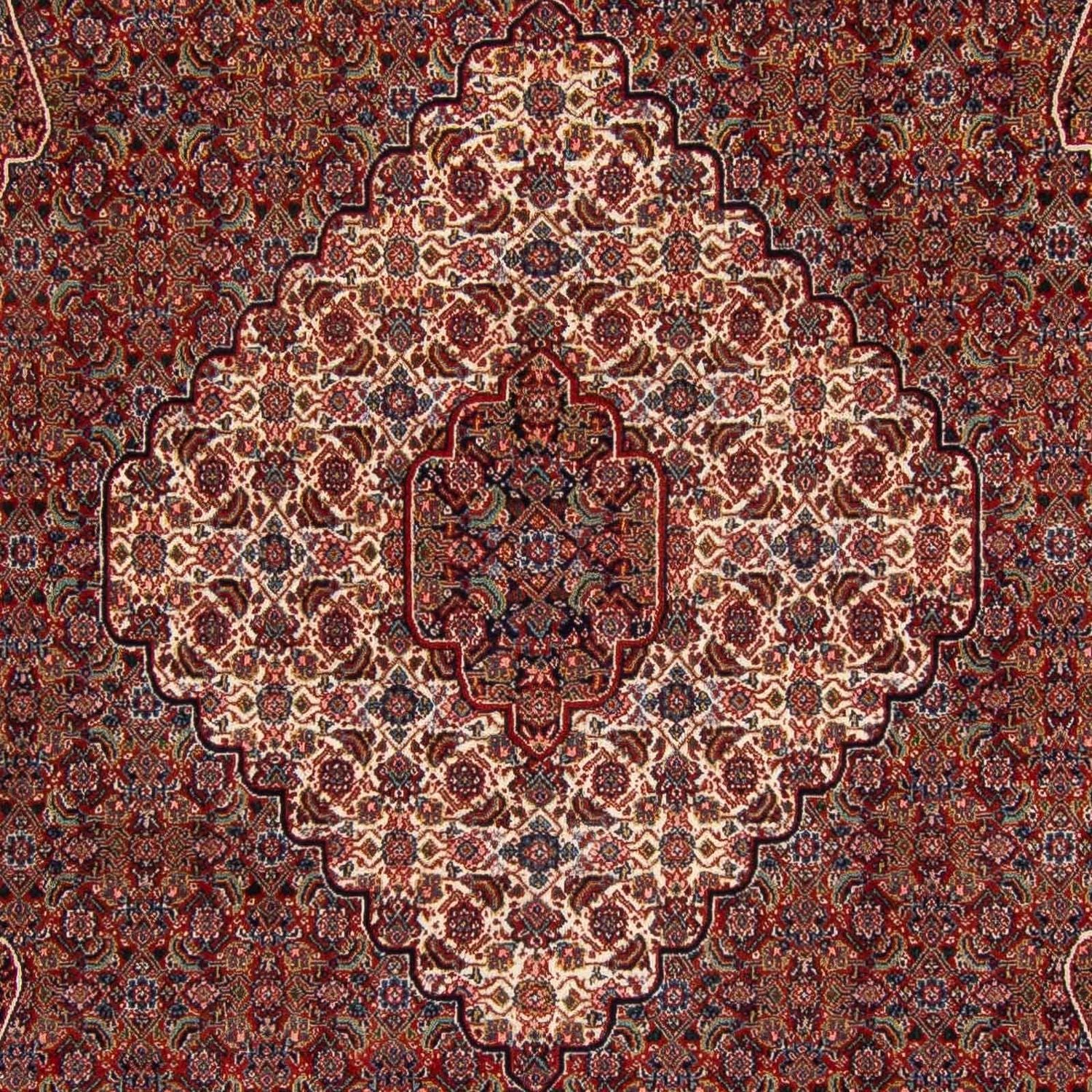 Persisk tæppe - Nain - 323 x 256 cm - mørkerød