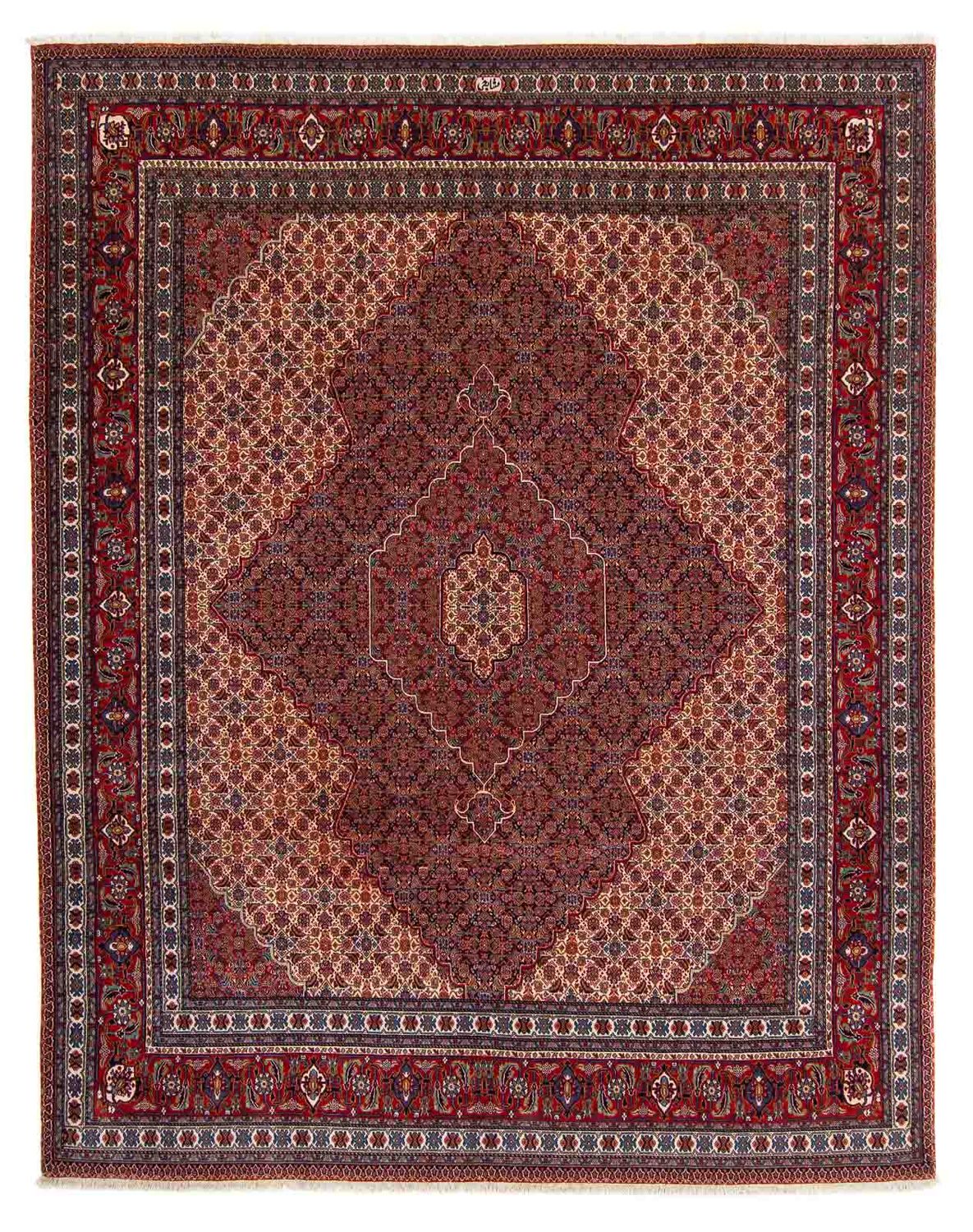 Persisk tæppe - Nain - 335 x 263 cm - mørkerød