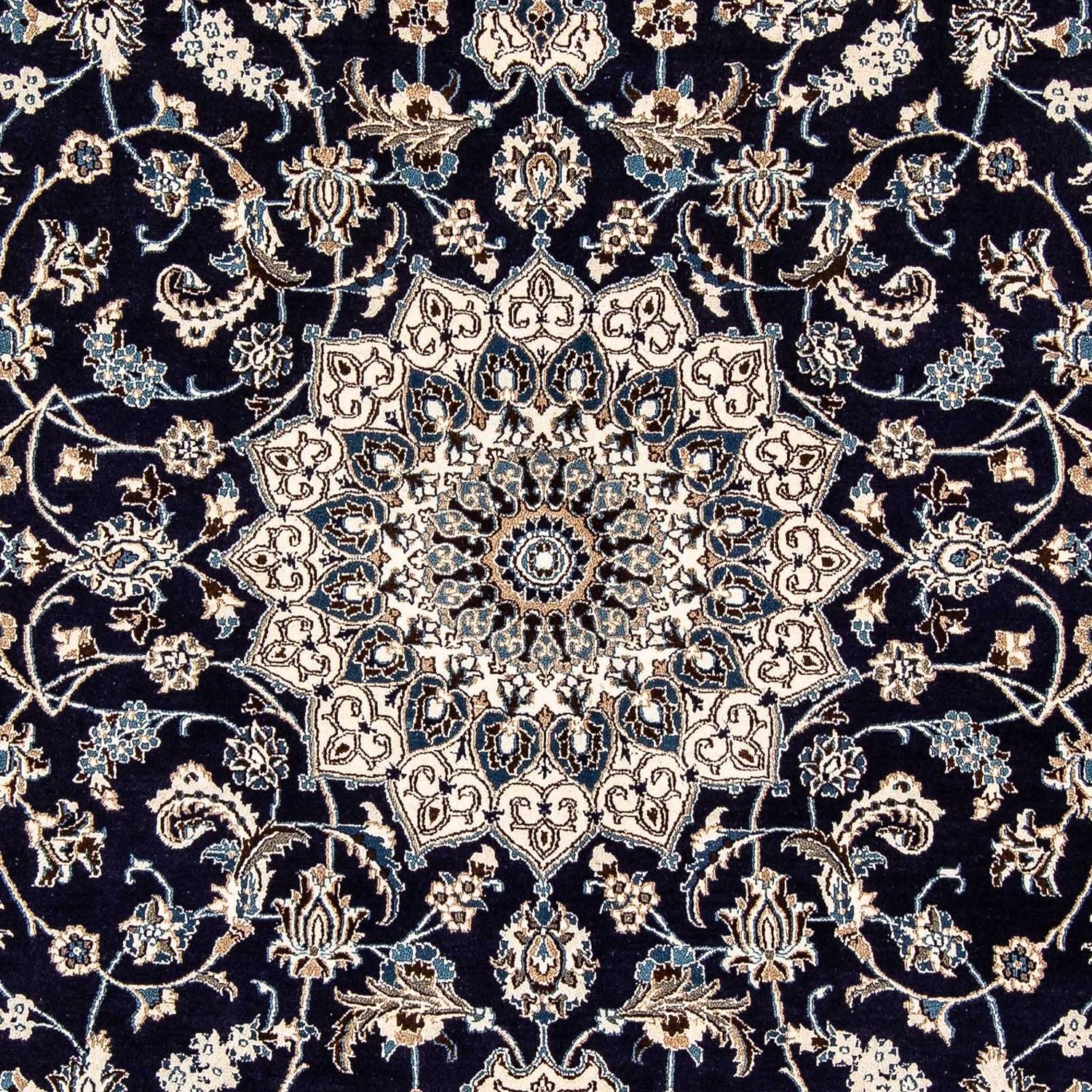 Persisk tæppe - Nain - 297 x 194 cm - mørkeblå