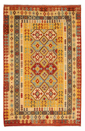 Kelim Carpet - Splash - 296 x 200 cm - flerfarvet