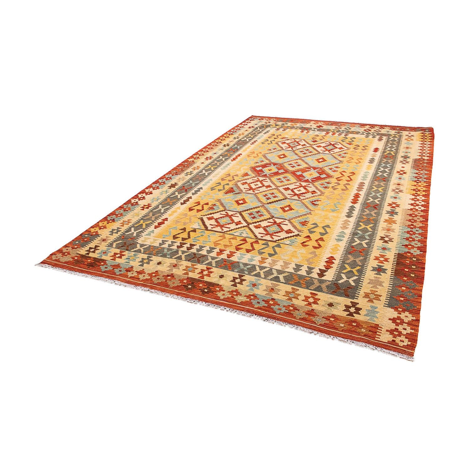 Kelim Carpet - Splash - 296 x 200 cm - flerfarvet