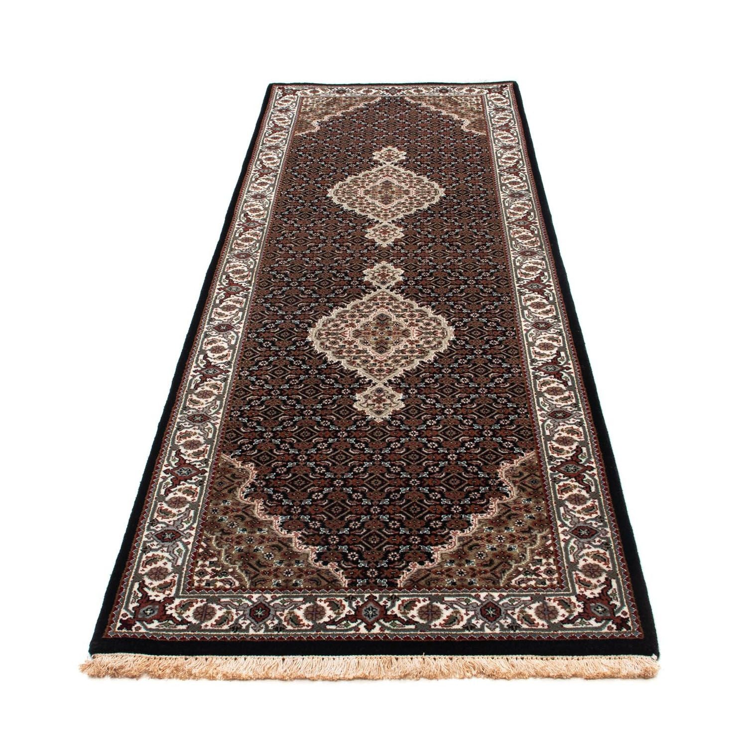 Løber Persisk tæppe - Tabriz - 254 x 80 cm - mørkeblå