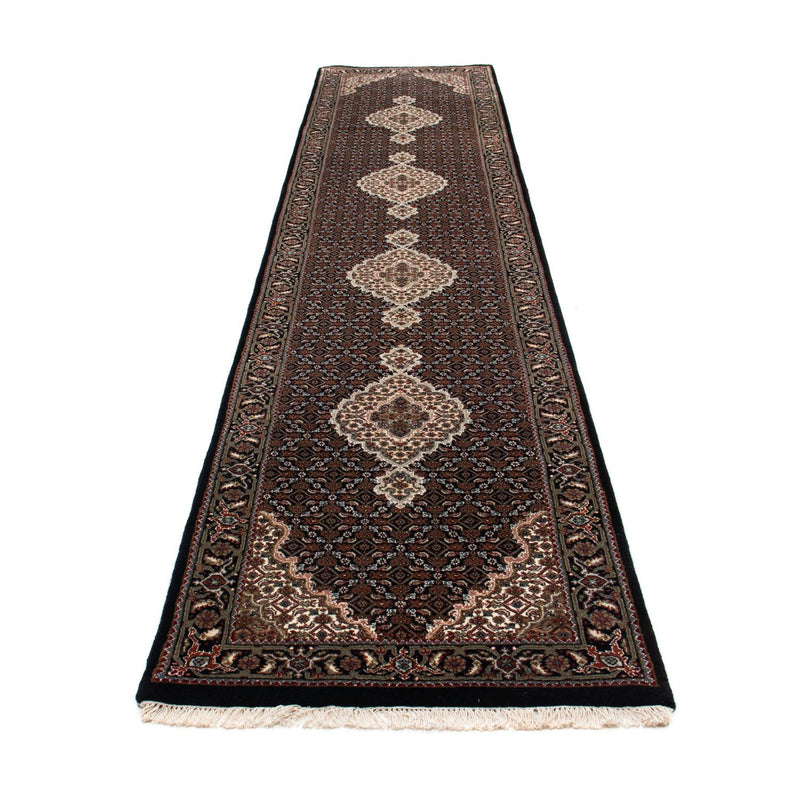 Løber Persisk tæppe - Tabriz - 393 x 83 cm - mørkeblå