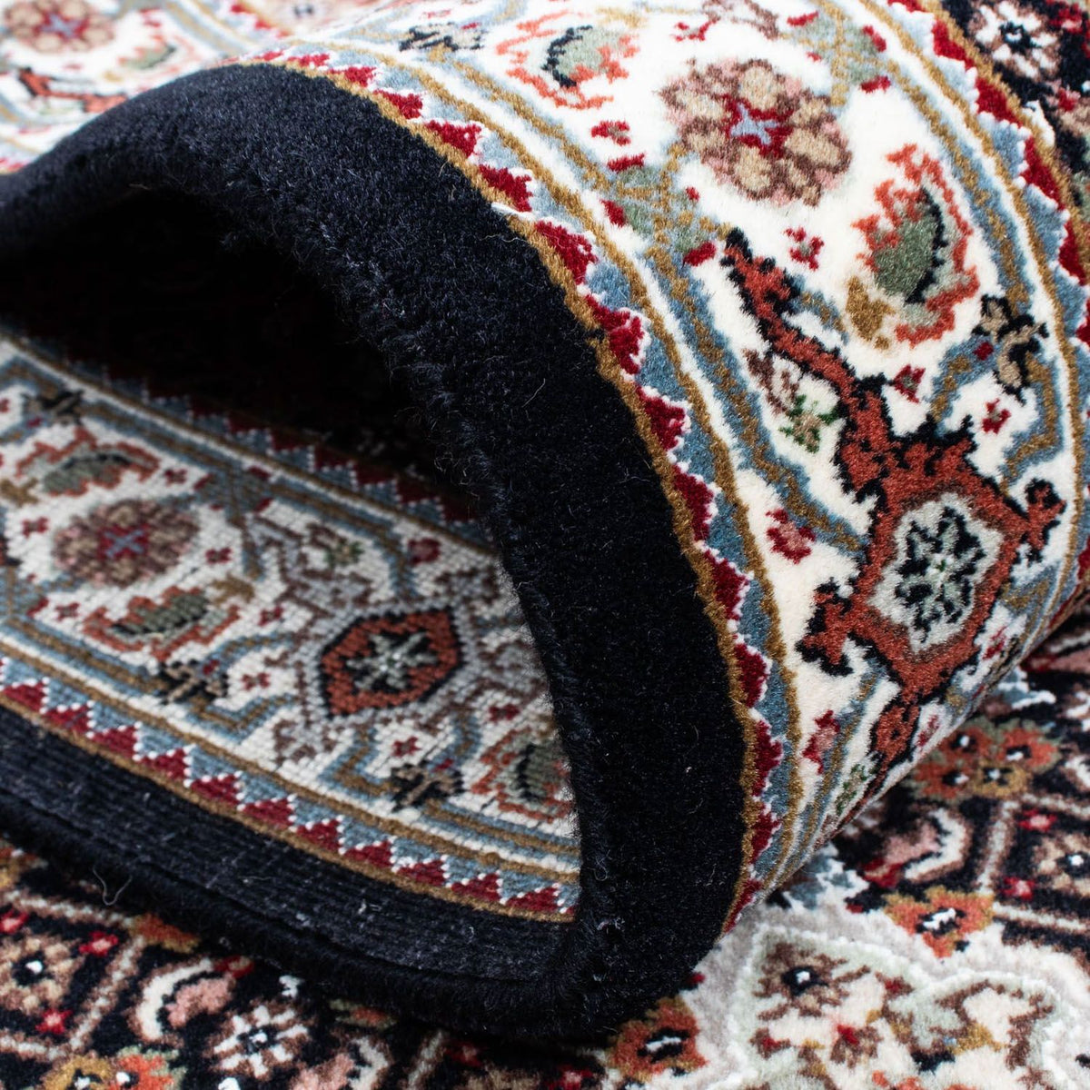 Løber Persisk tæppe - Tabriz - 401 x 82 cm - mørkeblå