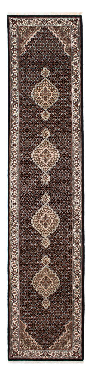Løber Persisk tæppe - Tabriz - 396 x 82 cm - mørkeblå