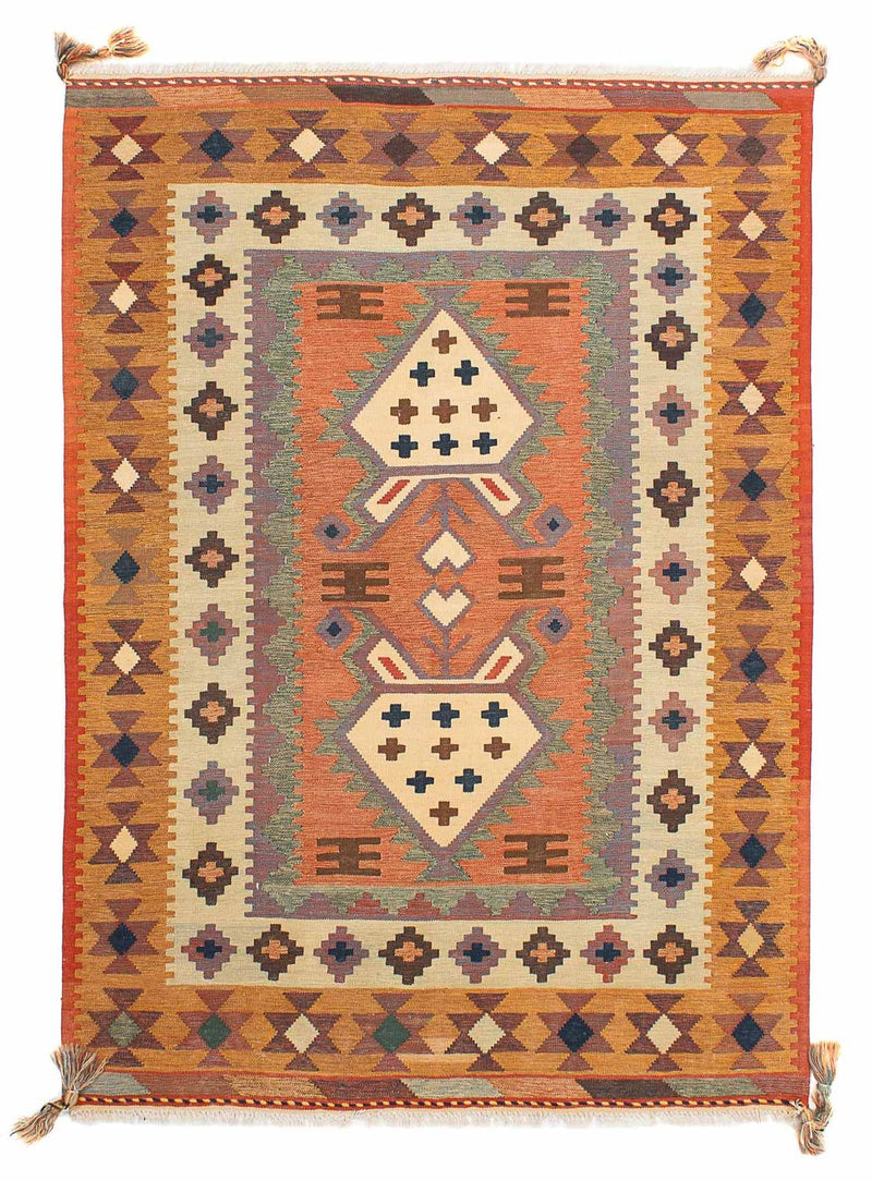 Kelim-tæppe - orientalsk - 205 x 144 cm - flerfarvet