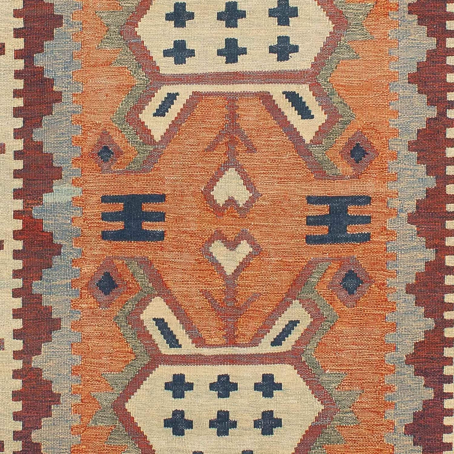 Kelim-tæppe - orientalsk - 212 x 143 cm - flerfarvet