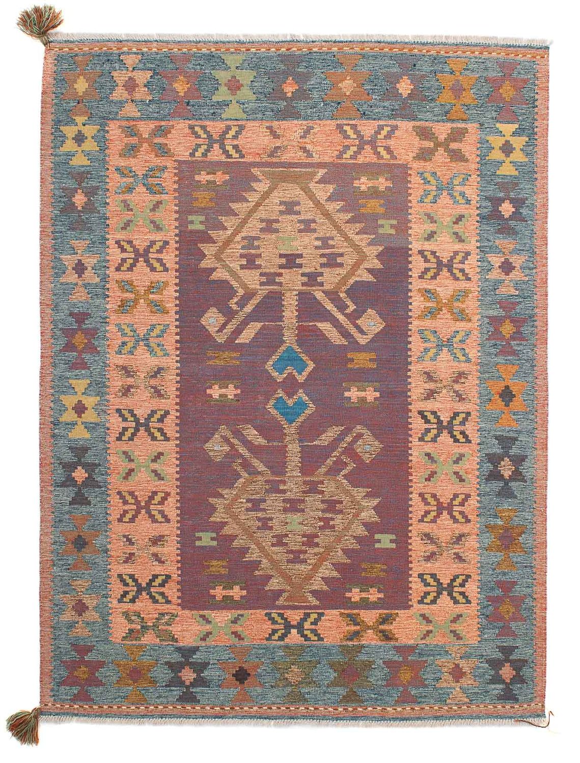 Kelim-tæppe - orientalsk - 207 x 151 cm - flerfarvet