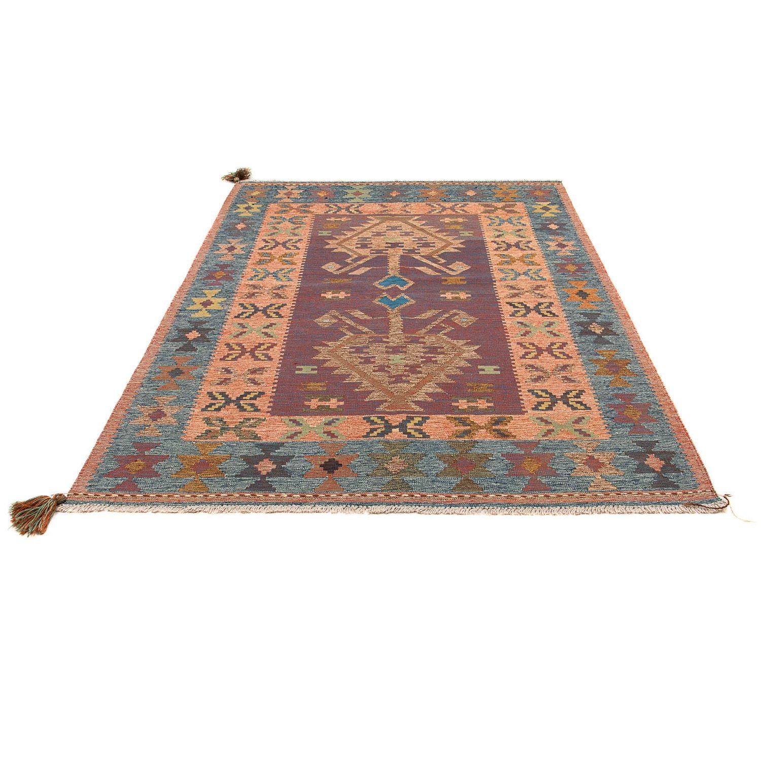 Kelim-tæppe - orientalsk - 207 x 151 cm - flerfarvet