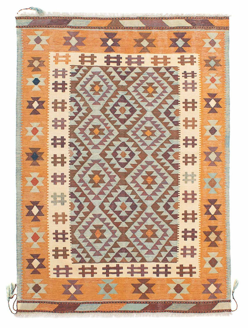 Kelim-tæppe - orientalsk - 197 x 144 cm - flerfarvet