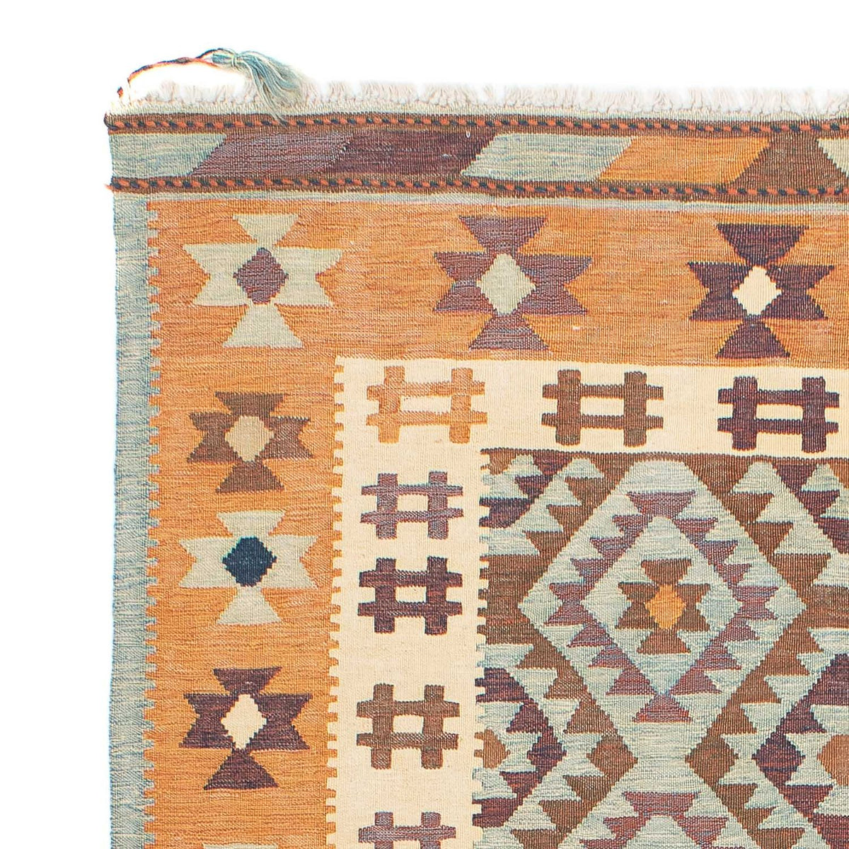 Kelim-tæppe - orientalsk - 197 x 144 cm - flerfarvet