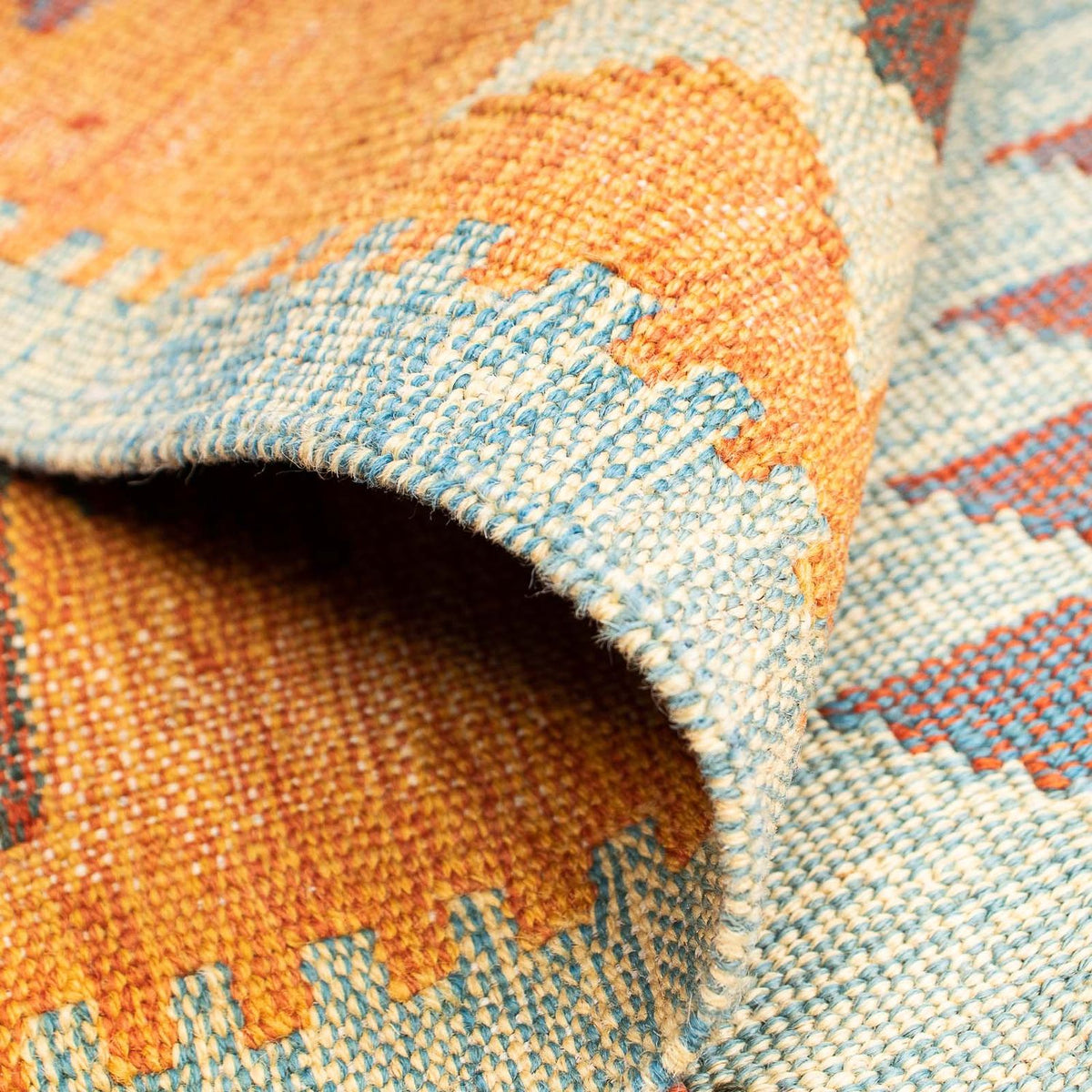 Kelim-tæppe - orientalsk - 197 x 144 cm - flerfarvet