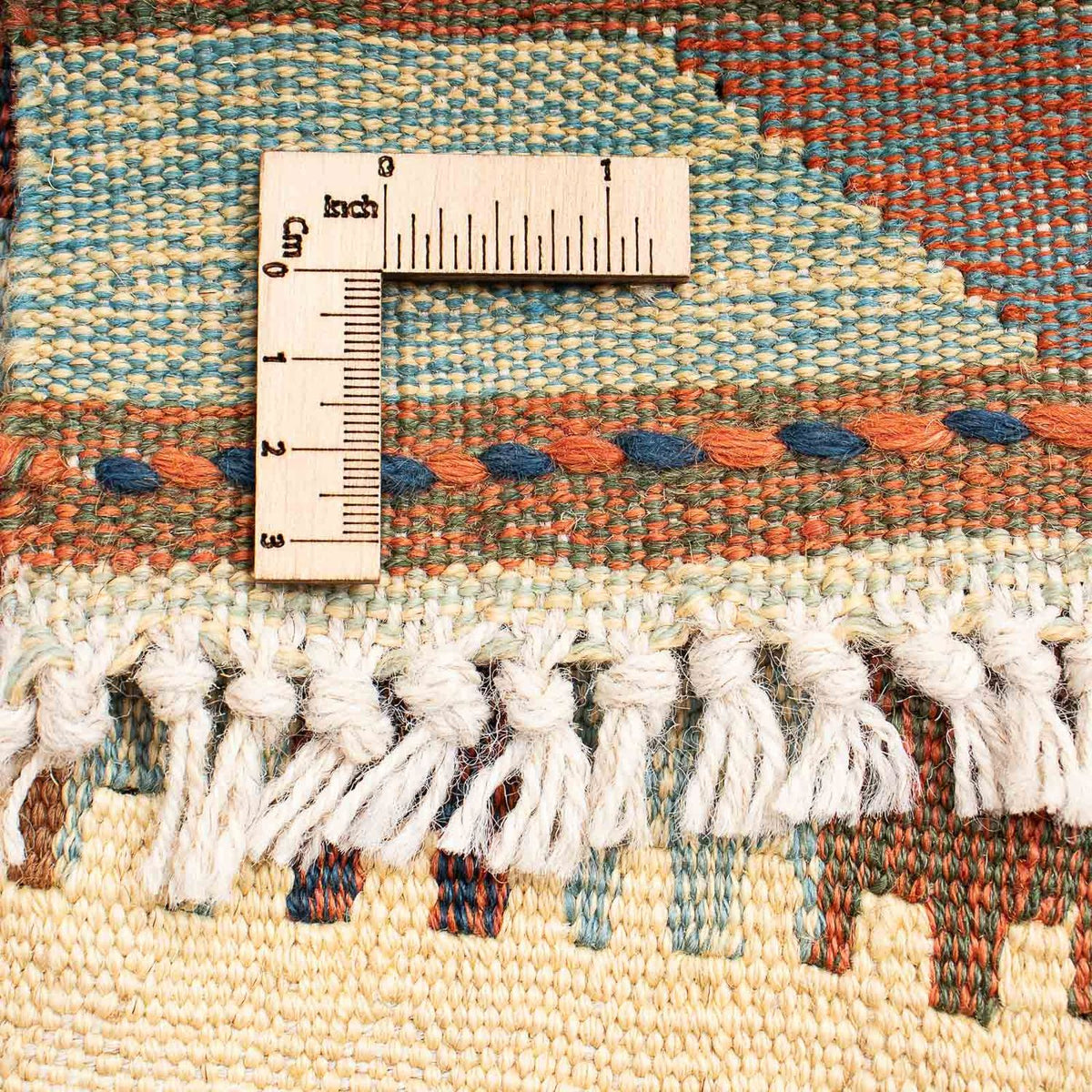 Kelim-tæppe - orientalsk - 197 x 144 cm - flerfarvet