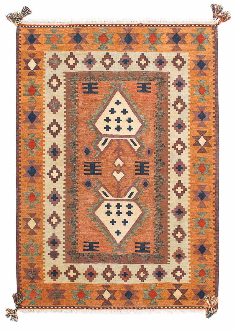 Kelim-tæppe - orientalsk - 200 x 144 cm - brun