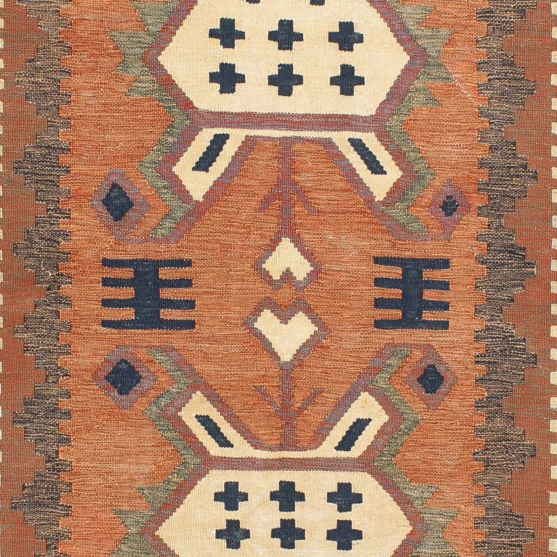 Kelim-tæppe - orientalsk - 200 x 144 cm - brun