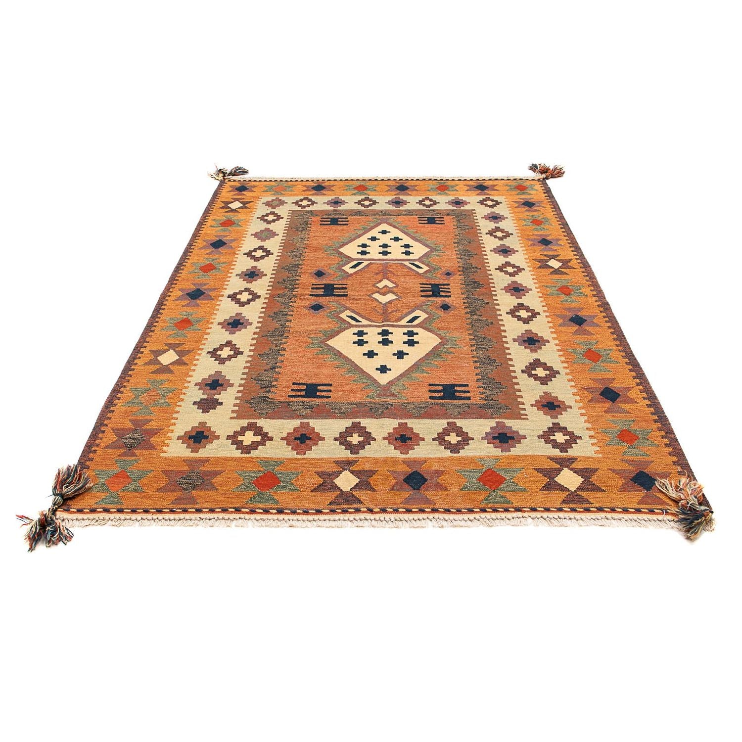 Kelim-tæppe - orientalsk - 200 x 144 cm - brun