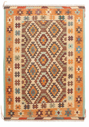 Kelim-tæppe - orientalsk - 212 x 152 cm - flerfarvet