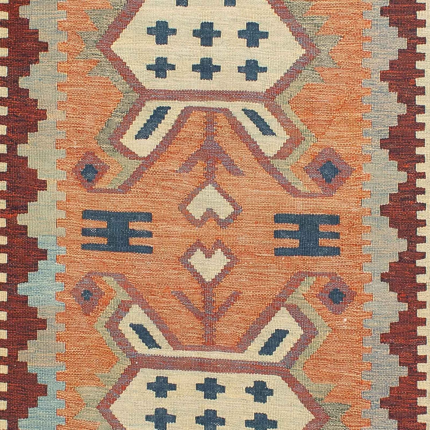 Kelim-tæppe - orientalsk - 208 x 143 cm - flerfarvet