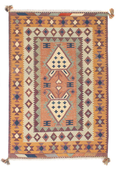 Moderne kilim Tæppe 143x208cm - Uldtæppe