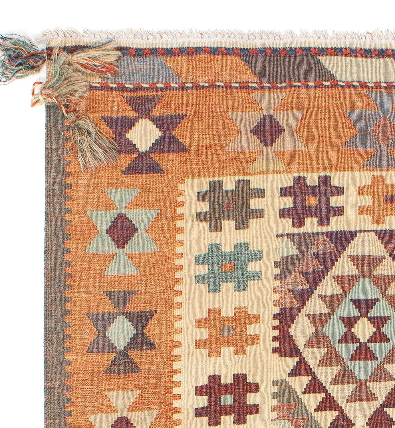 Moderne kilim Tæppe 203x146cm - Uldtæppe