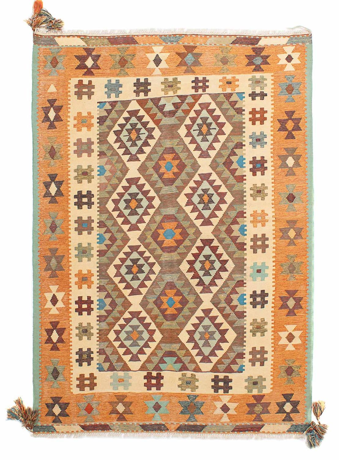 Kelim-tæppe - orientalsk - 208 x 148 cm - flerfarvet