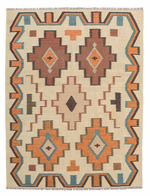 Kelim-tæppe - orientalsk - 205 x 158 cm - flerfarvet