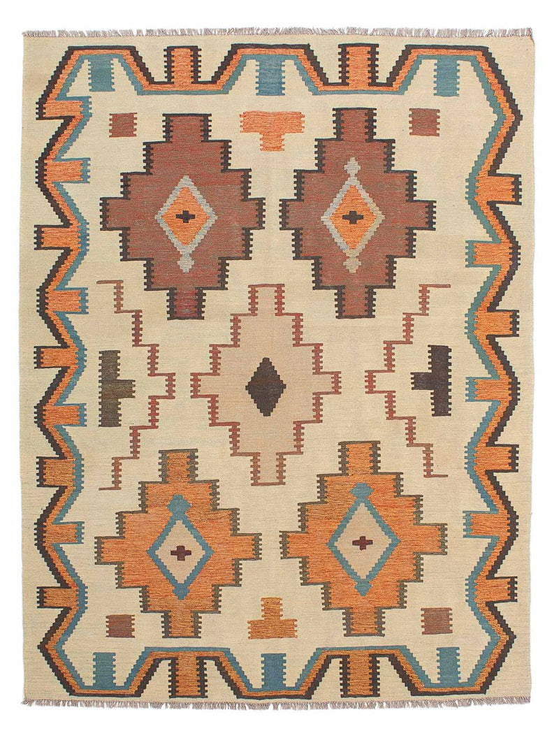 Kelim-tæppe - orientalsk - 205 x 158 cm - flerfarvet