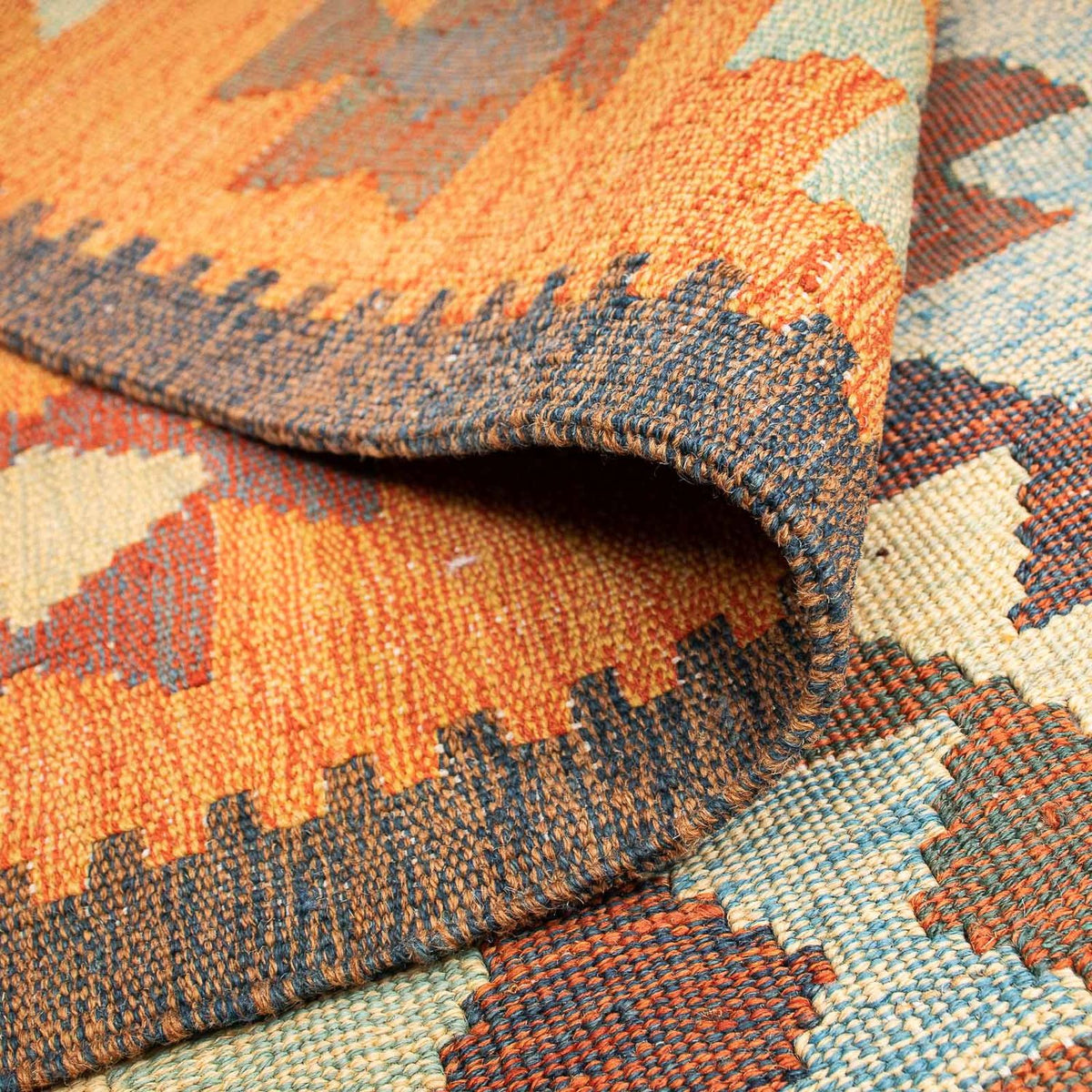 Kelim-tæppe - orientalsk - 202 x 140 cm - flerfarvet