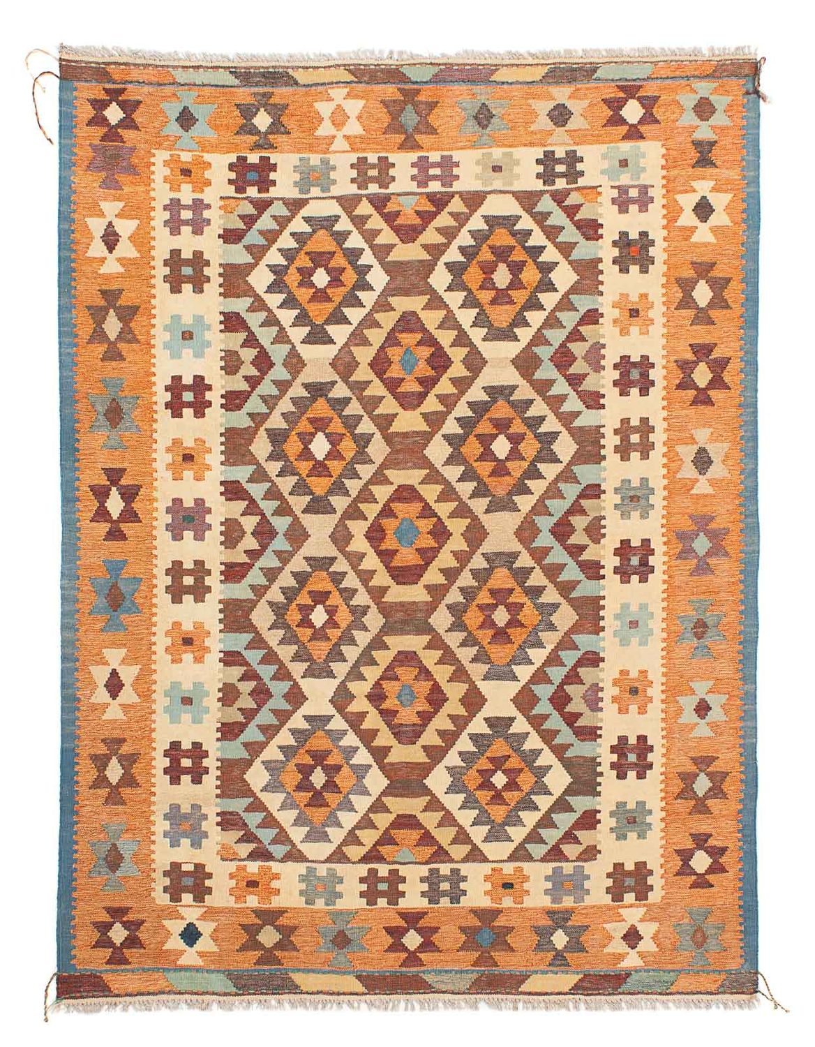 Kelim-tæppe - orientalsk - 208 x 154 cm - flerfarvet